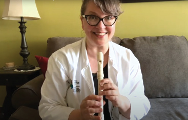 An educator shows a recorder