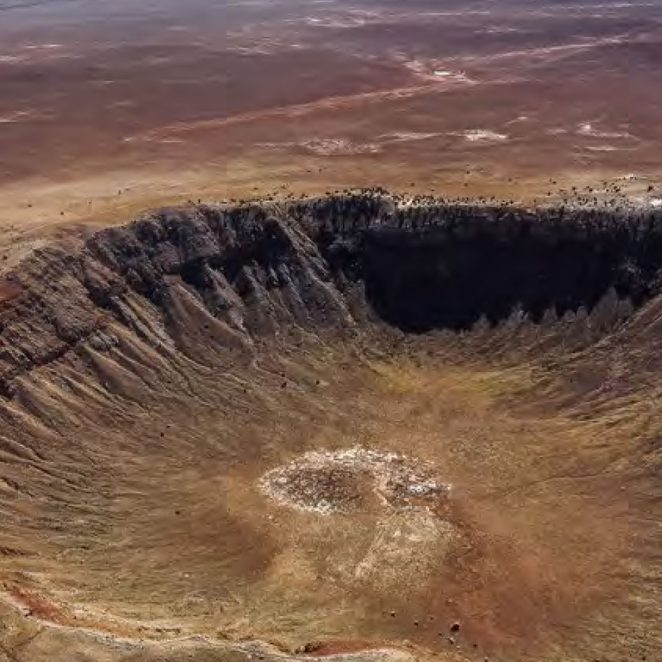 Un cratère météoritique sur Terre.