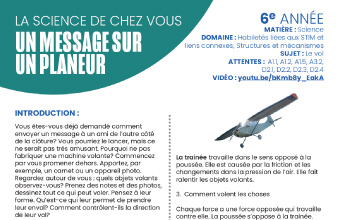 Image des instructions en format PDF, Un message sur un planeur