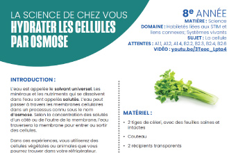 Image des instructions en format PDF, Hydrater les cellules par osmose