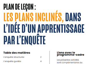 Image of the Plan de leçon : Les plans inclinés, dans l'idée d'un apprentissage par l'enquête