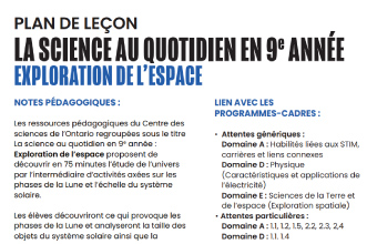 Exploration de l'espace – plan de leçon en PDF