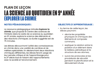 Explorer la chimie – plan de leçon en PDF