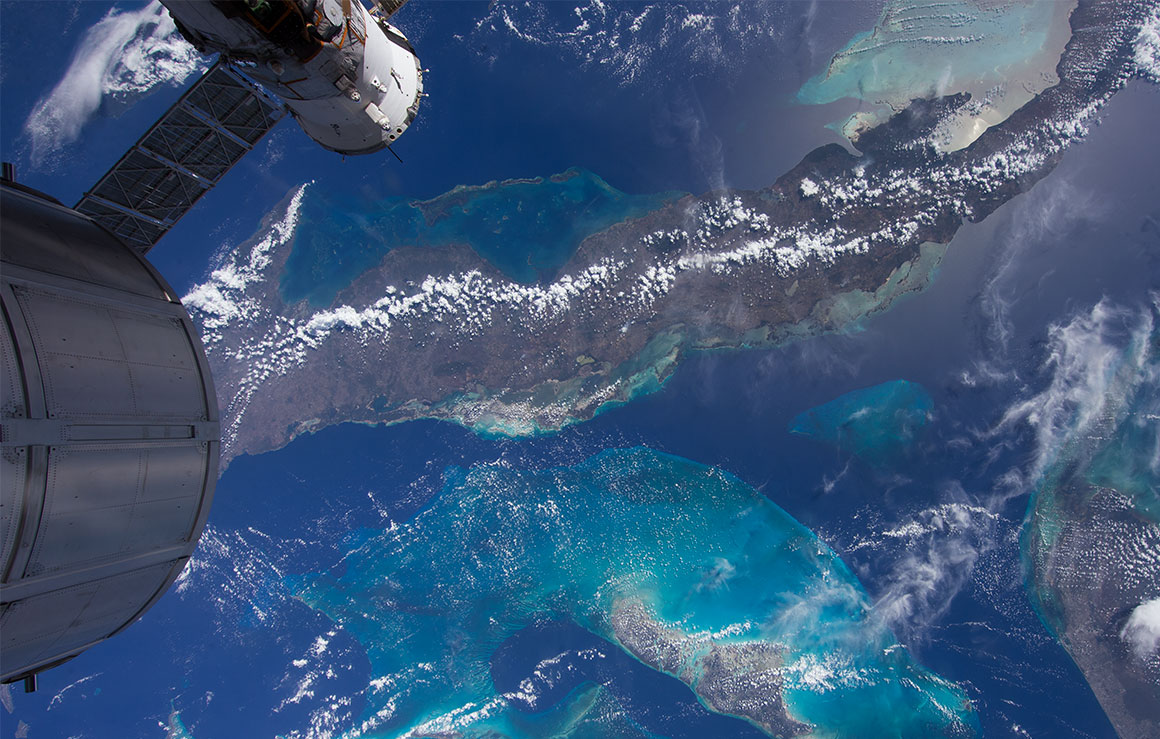 Les Bahamas vues de la Station spatiale internationale.