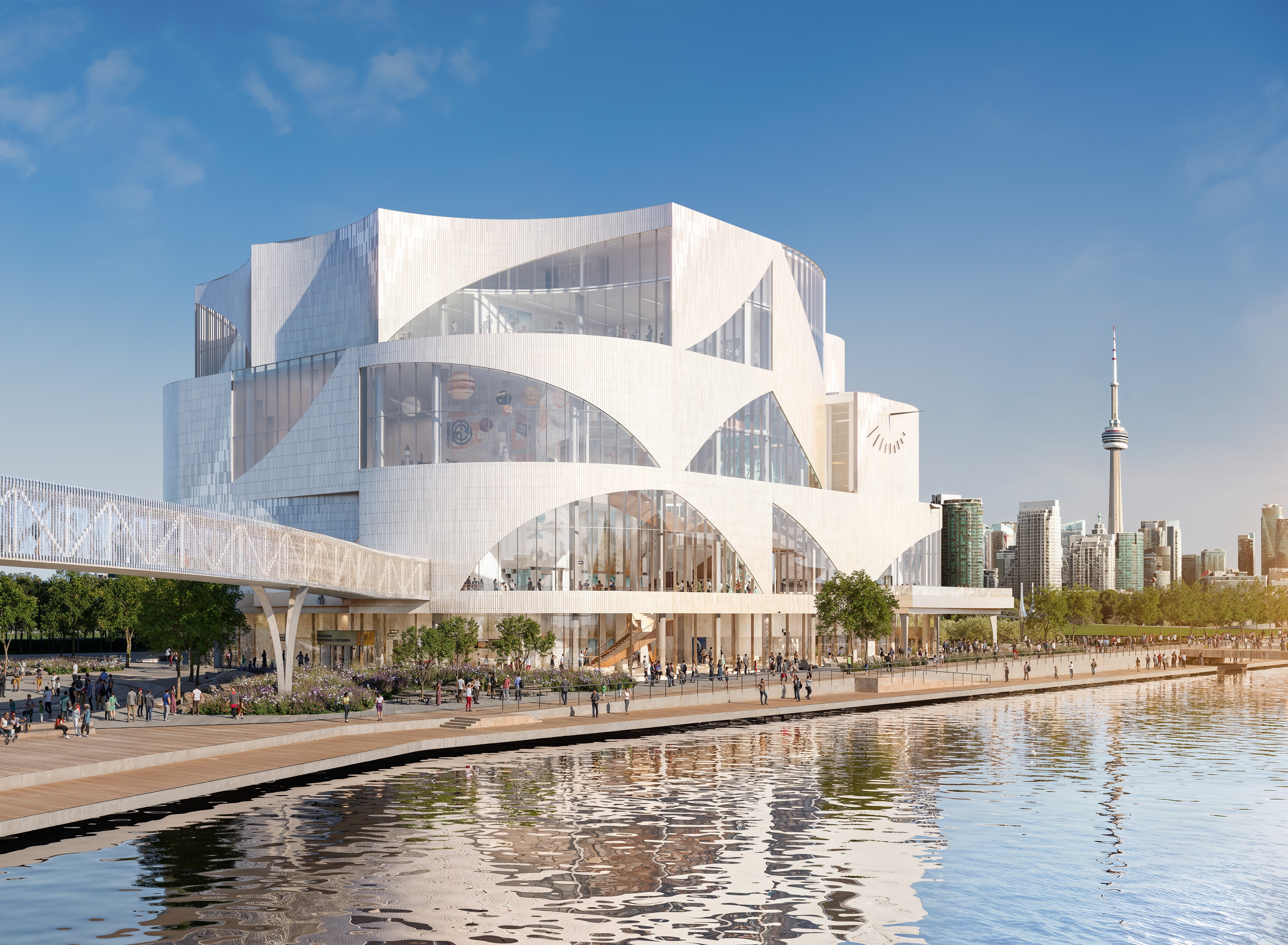 Illustration du nouveau bâtiment du Centre des sciences à Ontario Place.