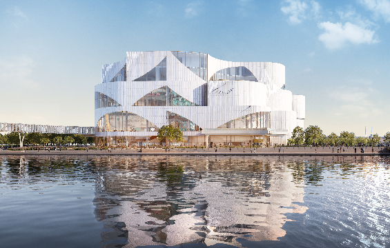 Illustration du nouveau bâtiment du Centre des sciences à Ontario Place.